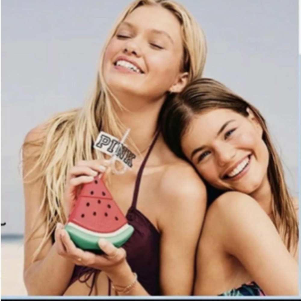 VS Pink watermelon pool beach party cup straw